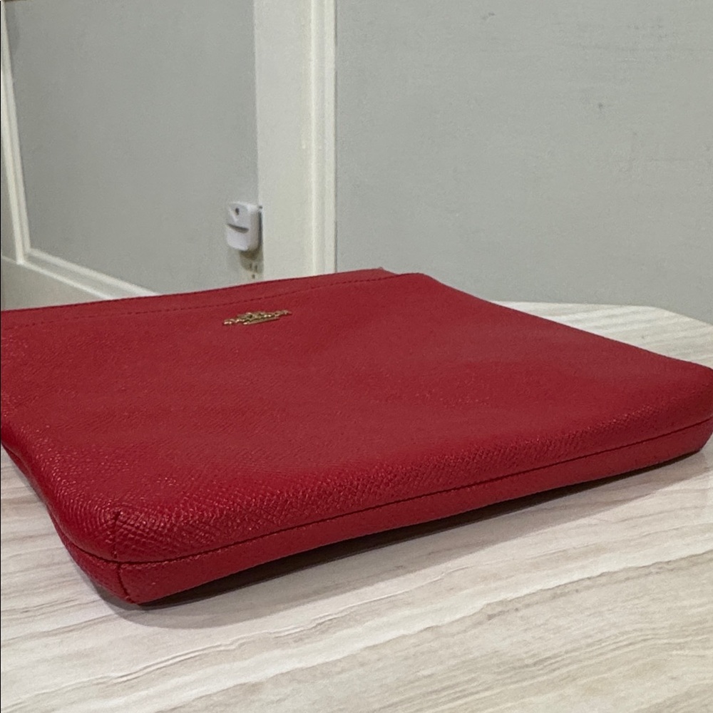 Coach Kitt Messenger Red Leather Crossbody - Picture 9 of 17